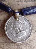 Afghani Lapis with Old Indian Coin